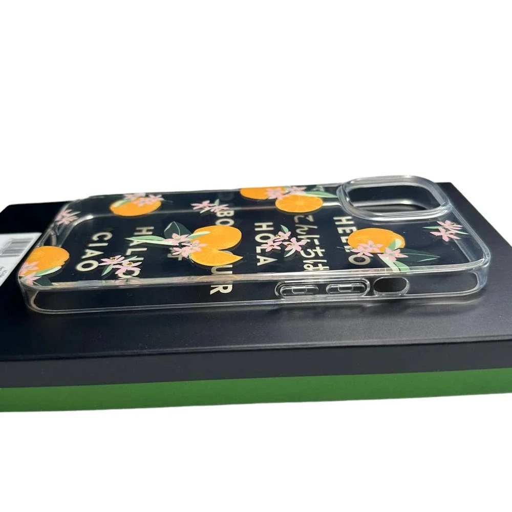 Kate Spade Orange Toss iPhone 14 PRO MAX Jeweled Clear Case